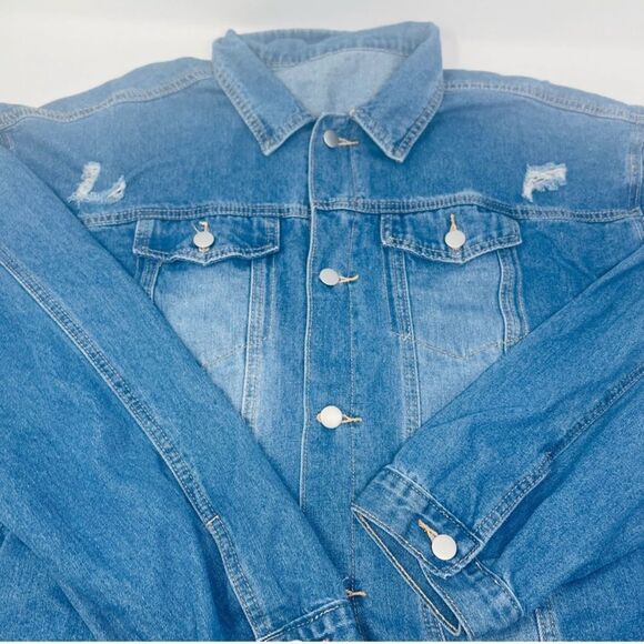 Stylish Blue Denim Jacket -14 - Picture 3 of 13